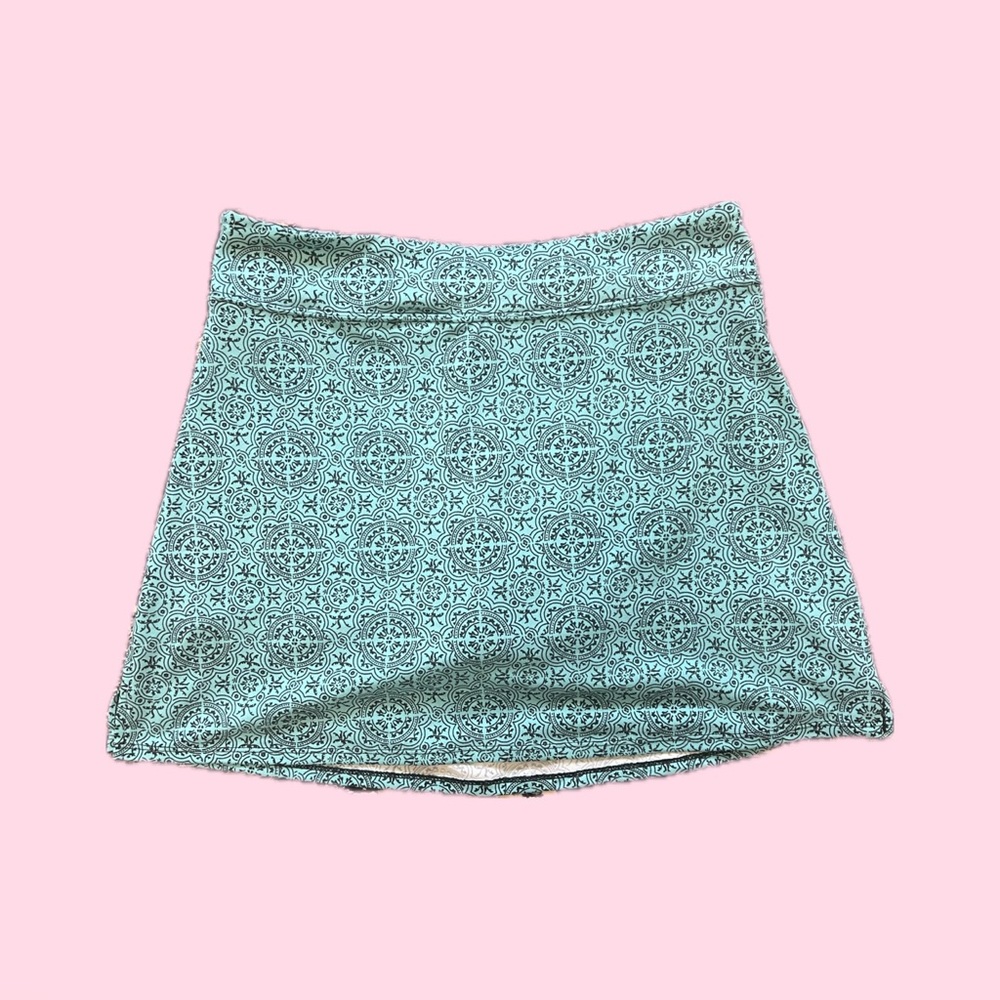 y2k blue mini skirt with shorts built